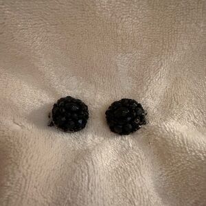 Vintage Elegant Black Stud clip on Earrings